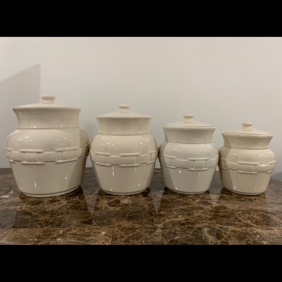 Longaberger Kitchen Longaberger Retired Pottery Canisters Poshmark